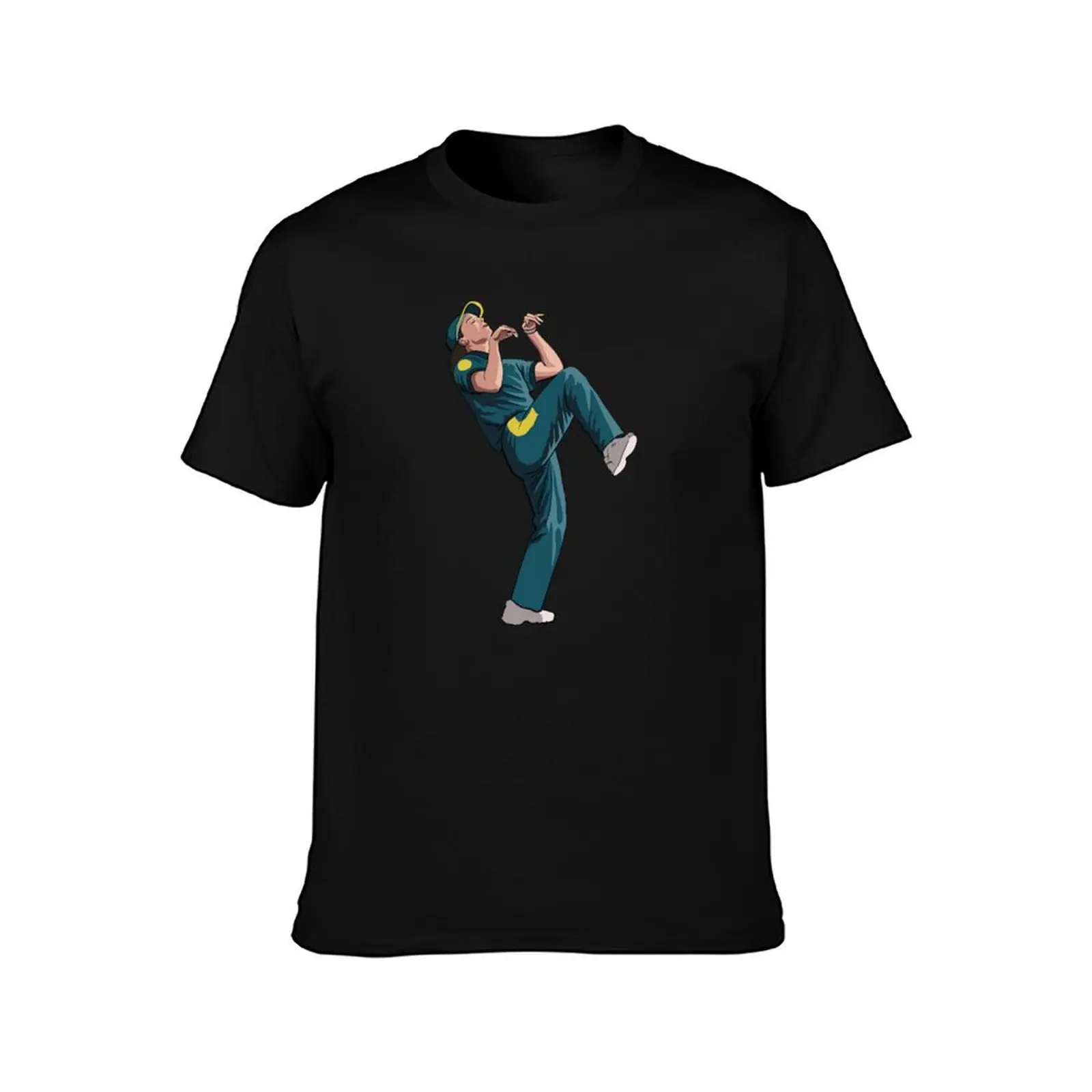 Raygun breakdance T-Shirt, Summer Casual Cotton Tee, Oversized Streetwear Tops, Vintage Graphic Print, Loose Fit Short Sleeve