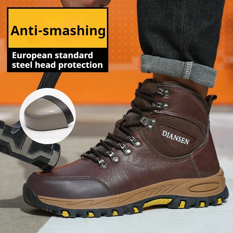 Mens Safety Boots Steel Toe Exploitation Site Work Safety Shoes Jungle Adventure Boots Outdoor Work Waterproof Whoes Anti-smash