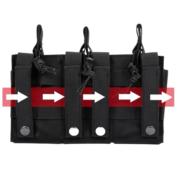 Hunting Edc three gun magazine bag Molle system accessory M4 M14 M16 AK AR GL universal magazine