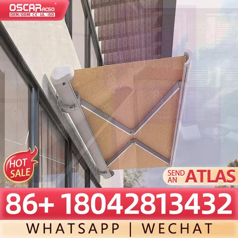 

4x4 Acrylic HeavyDuty Motorized Awning Canopy 5m Projection Remote Control Adjustable Angle for Gardens Outdoor Sunshade Retract