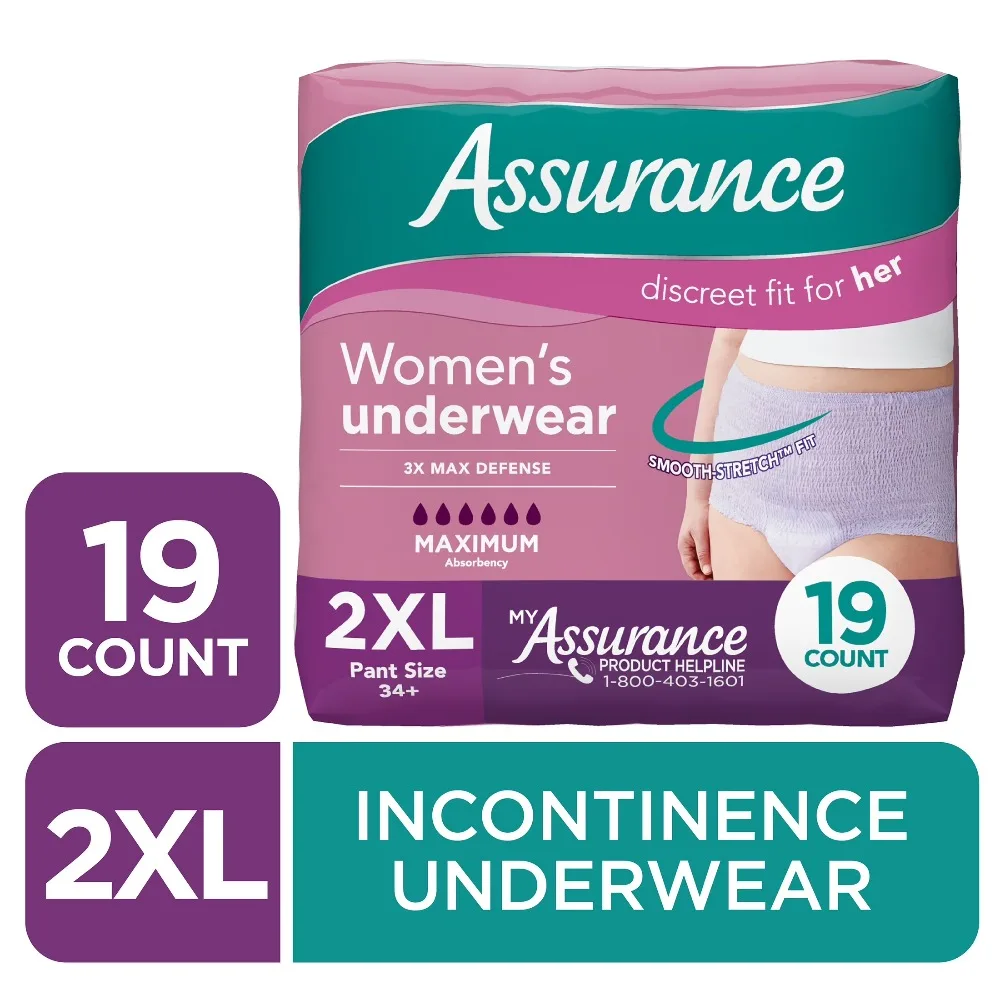 

Women's Incontinence Postpartum Underwear XXL Maximum Absorbency 19 Count