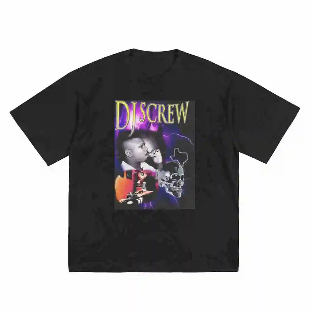 DJ Screw Chopped And Screwed Houston Rap Up Click UGK Short Sleeve Tee 100% Cotton T-Shirt
