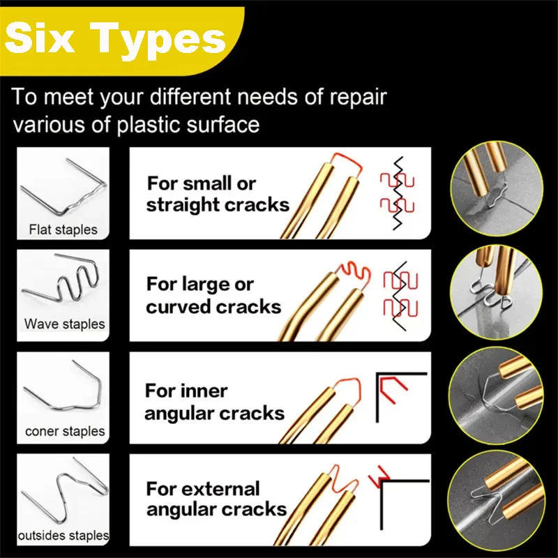 100-600Pcs Auto Plastic Repair Welding Nails Car Bumper Repair Welded Stud Precut Wave Nails Machine Welding Hot Stapler