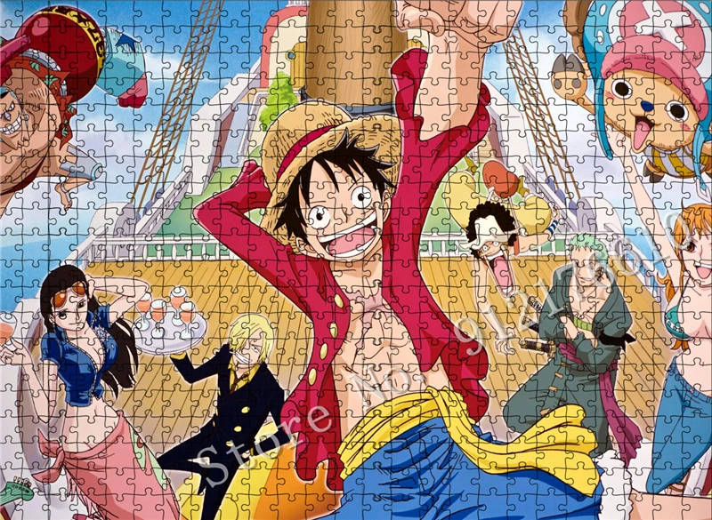 Anime giapponesi Jigsaw Puzzle One Piece Naruto Bleach 300/500/1000 pezzi Puzzle Gioco di decompressione Decorazioni per la casa