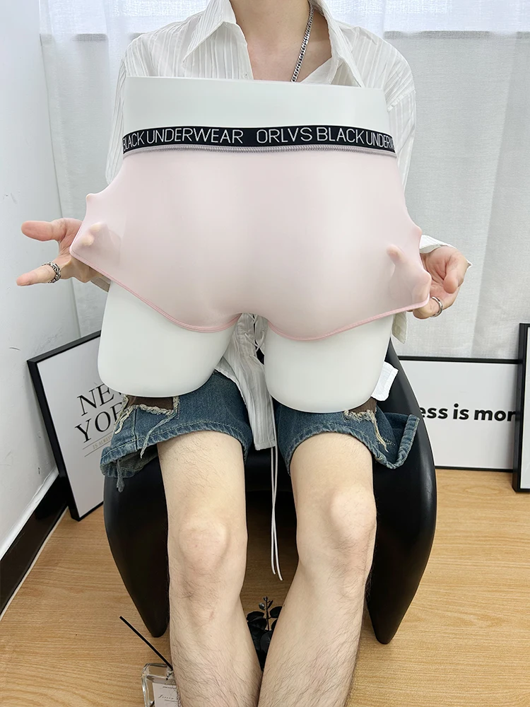 Sexy Transparent Men's Soft Underwear Ultrathin Briefs For Men Sports Breathable U convex Underpants Fashion