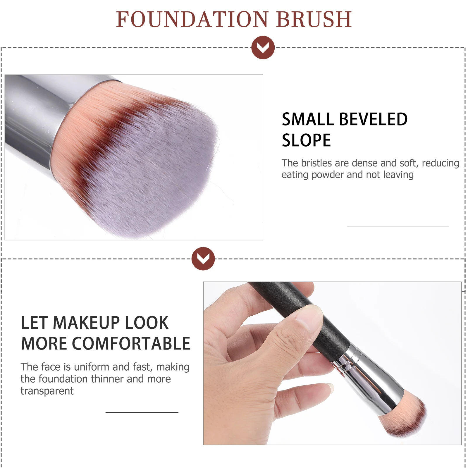 2pcs Makeup Foundation Brush Set Synthetic Bristles For Sunless Tanning Self Tanner Smooth Blending Daily Professional Use