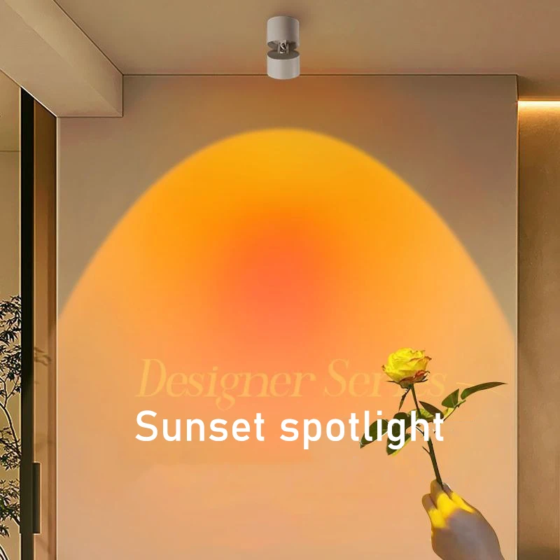 

Sunset Spotlight Dawn Light Living Room Shop Decoration Lighting Colorful Ambient Led Spotlight Recessed Spot Lamp AC110-220V