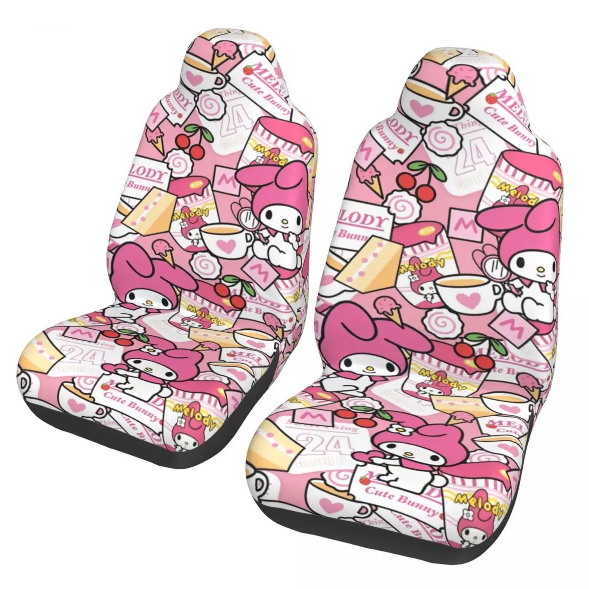 Kawaii My Melody Universal Car Seat Cover Auto Interior Suitable For All Kinds Models Seat Covers Polyester Fishing