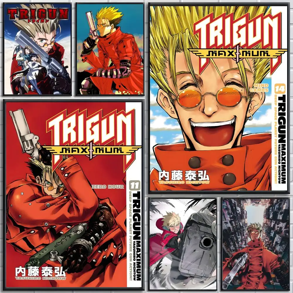 T-TRIGUN STAMPEDE Poster posters for bedrooms and living rooms—high-definition cartoon movie-themed wall art.