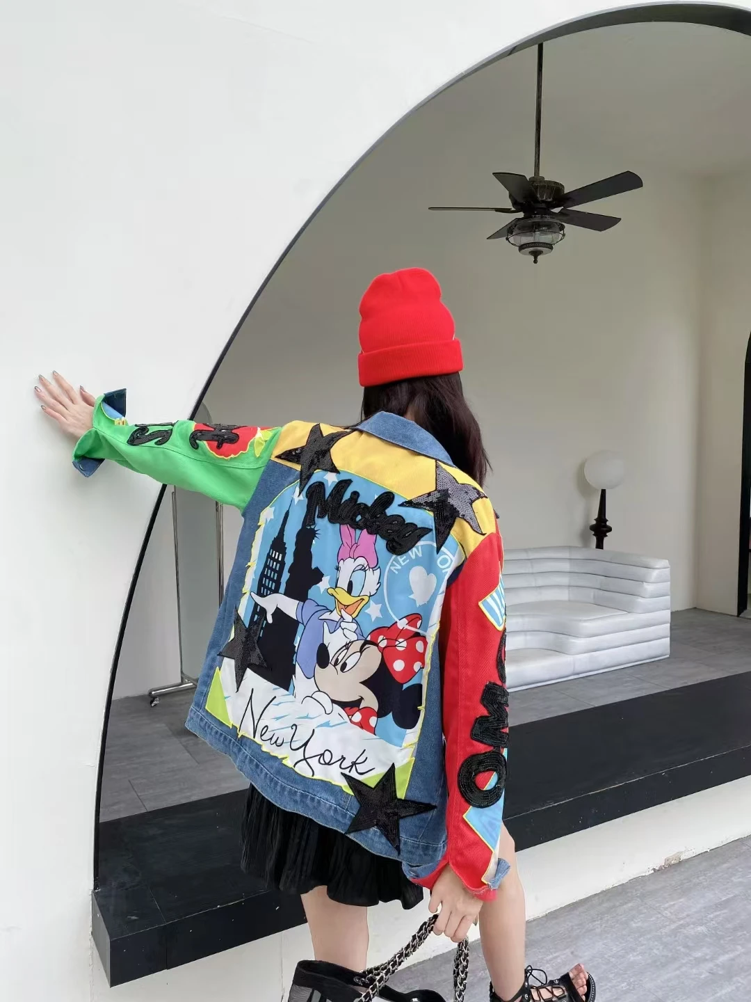 2025 Spring and Autumn Fashion Casual Versatile Denim Jacket Loose Long Sleeve Top Heavy Stitching Denim Jacket for Women