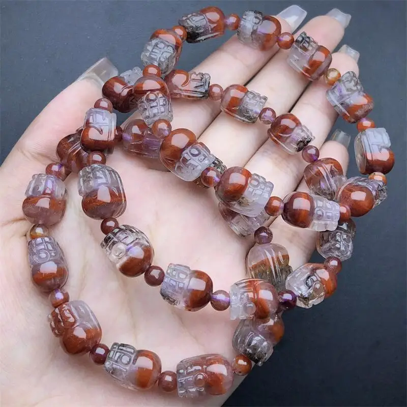 Natural Auralite Quartz Pixiu Bracelet For Women Men Love Gift Crystal Beads Strands Jewelry Gift 1PCS