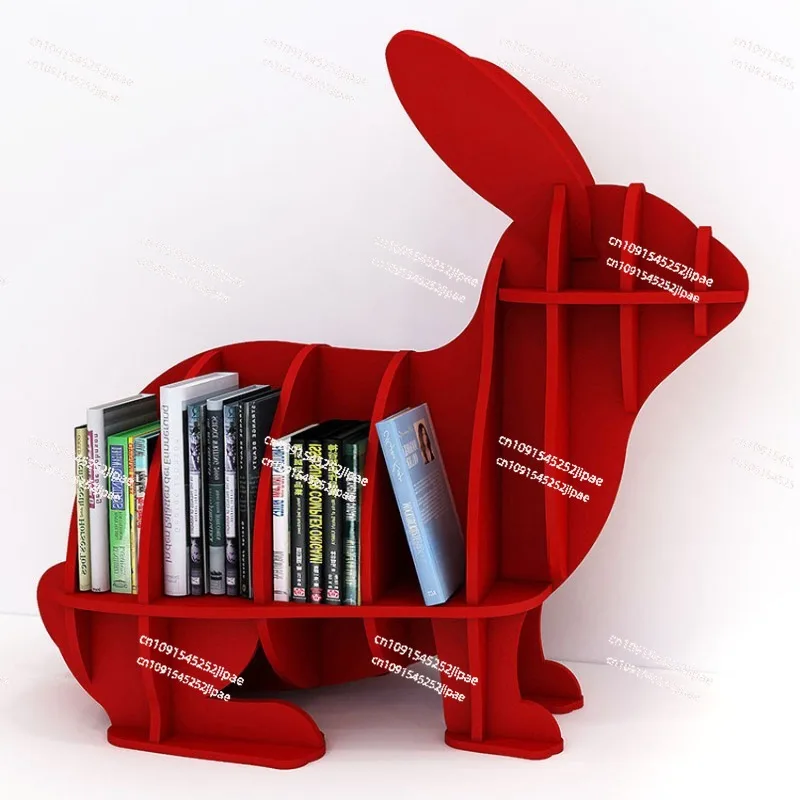 Creative Bookshelf Floor-to-ceiling Storage Cartoon Rabbit Student Theme Window Reading Corner Decorative Ornament