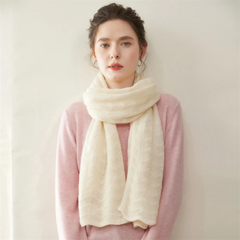 

KOIJINSKY Новый 100% кашемир 170*40 женский весенне-осенне-зимний мягкий теплый вязаный шарф с иглами