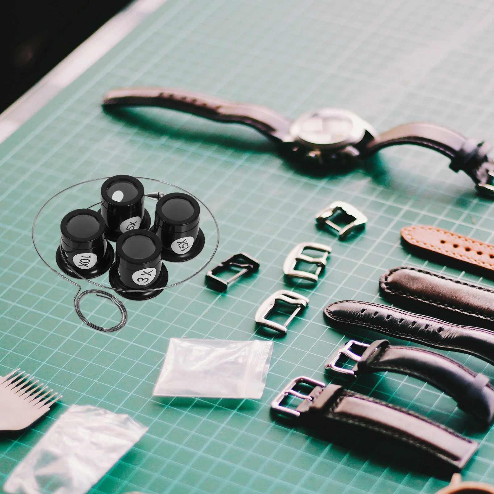 

1Set Headband Magnifying Glass Loupe for Watch Repair Jewelry Loupe Tool with Removable Wire Straps Hands Free Magnifying Glass