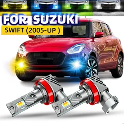 2PCS Car LED Front Fog Lights Bulbs Dual Colors Switchback White Yellow For Suzuki SWIFT 3 5 MZ EZ AZ 2008 2009 2010 2011 2012