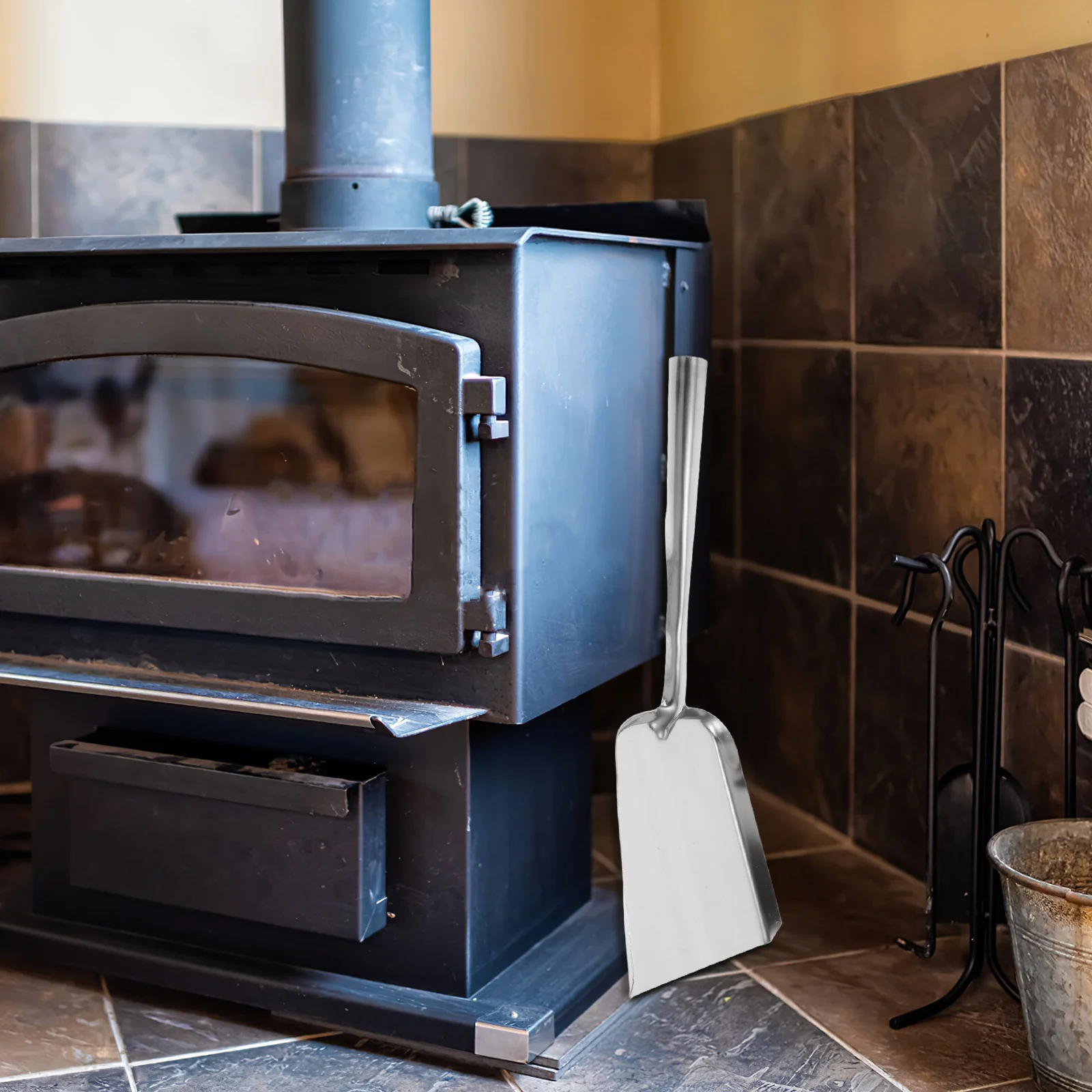 الفولاذ المقاوم للصدأ الرماد مجرفة الثقيلة أداة متعددة الوظائف للشواء حفرة النار موقد الفحم التخييم حديقة الاستخدام في الهواء الطلق #2