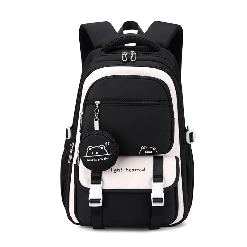 

3-9th grade students' school backpacks with purse Cute cartoon printed school bags Splicing backpack book bag mochilas de hombre