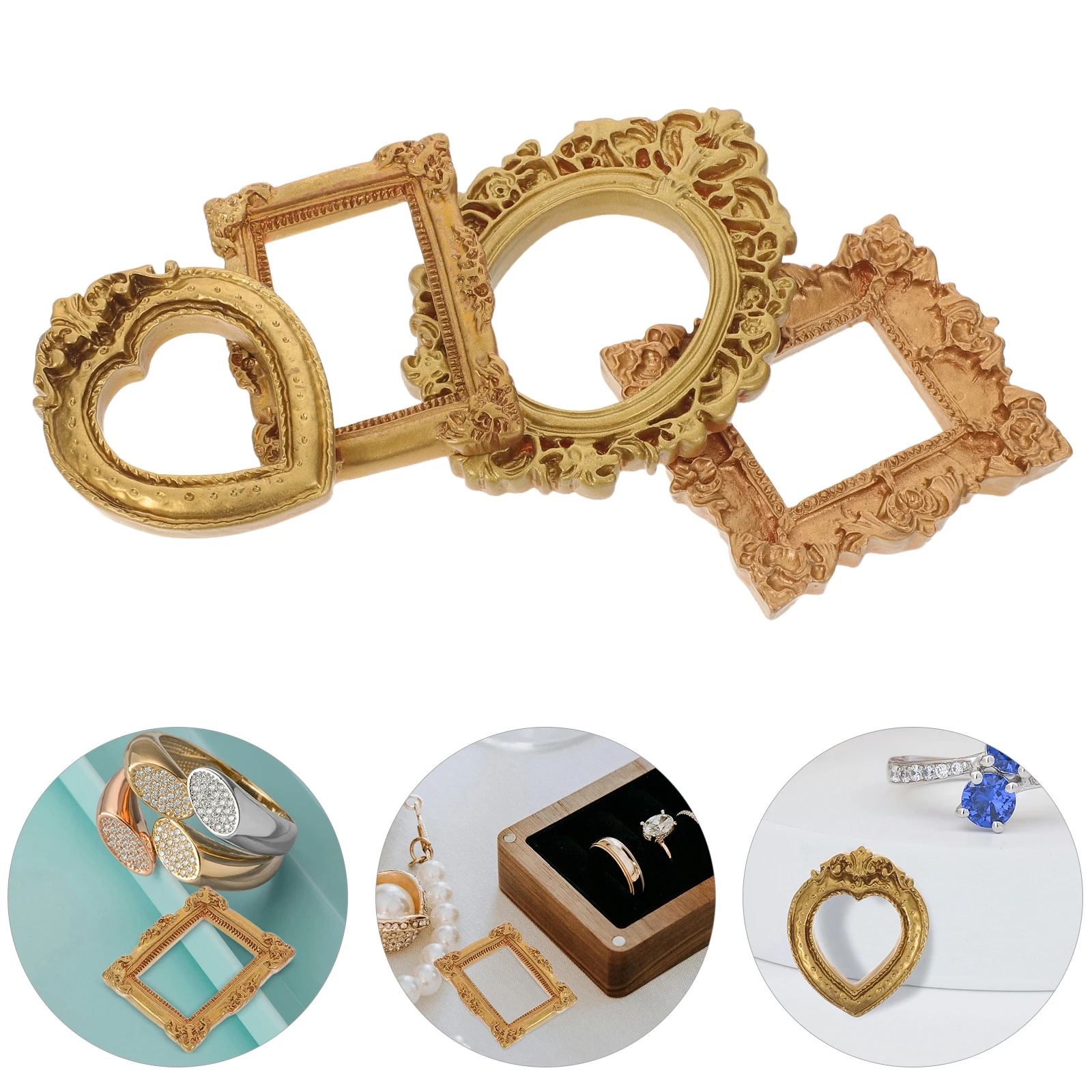 

40PCS Mini Photo Frame - Vintage Resin Picture Frame DIY Small Wall Tabletop Display Photography Prop for Manicure Photo