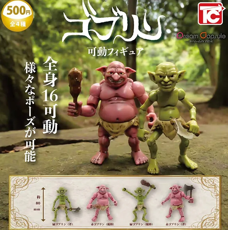 4 قطعة أنيمي عفريت الشكل الأخضر عفريت أرقام الأحمر عفريت تمثال بولي كلوريد الفينيل جمع تمثال الديكور نموذج لعبة طفل هدايا عيد الميلاد #3