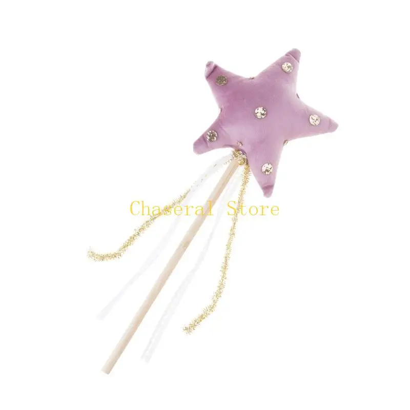 Sparkling Star Rhinestoned Magical Wand Bowknot Headwear Kids Birthday Hat Celebration Costume Headpiece