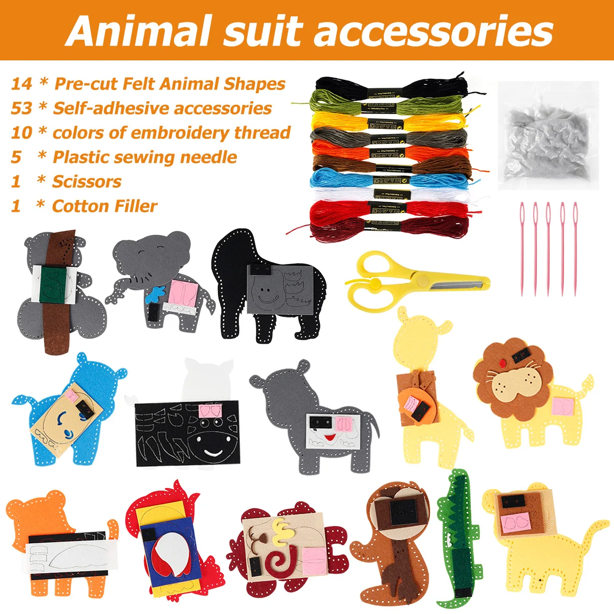 Kids DIY Craft Animals Craft Kit Educational Toys For Children Creative Handwork Arts Crafts Toys Montessori Gift Sewing Felt