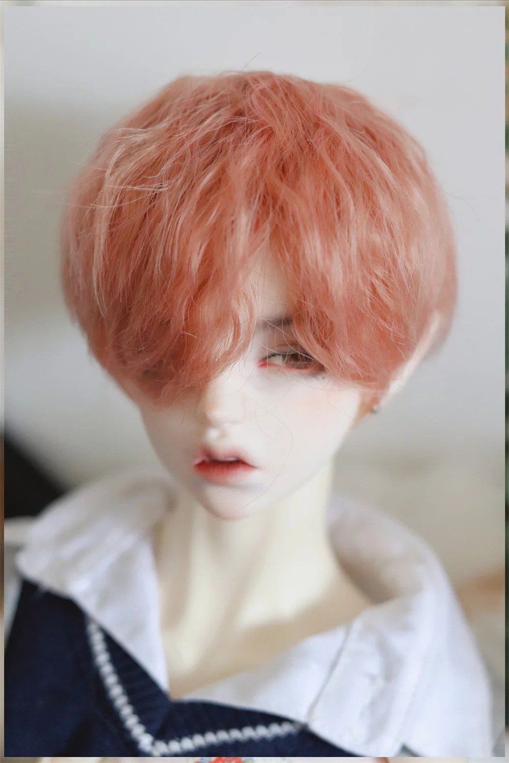 BJD doll wig is suitable for 1/3 1/4 size Blythes fashion new chicken nest small roll bangs false hair high temperature silk men