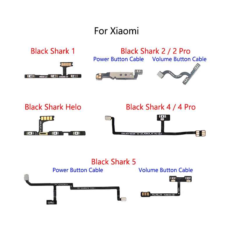 Power Button Switch Volume Mute Button On / Off Flex Cable For Xiaomi Mi Black Shark 1 2 Pro 4 5 Helo