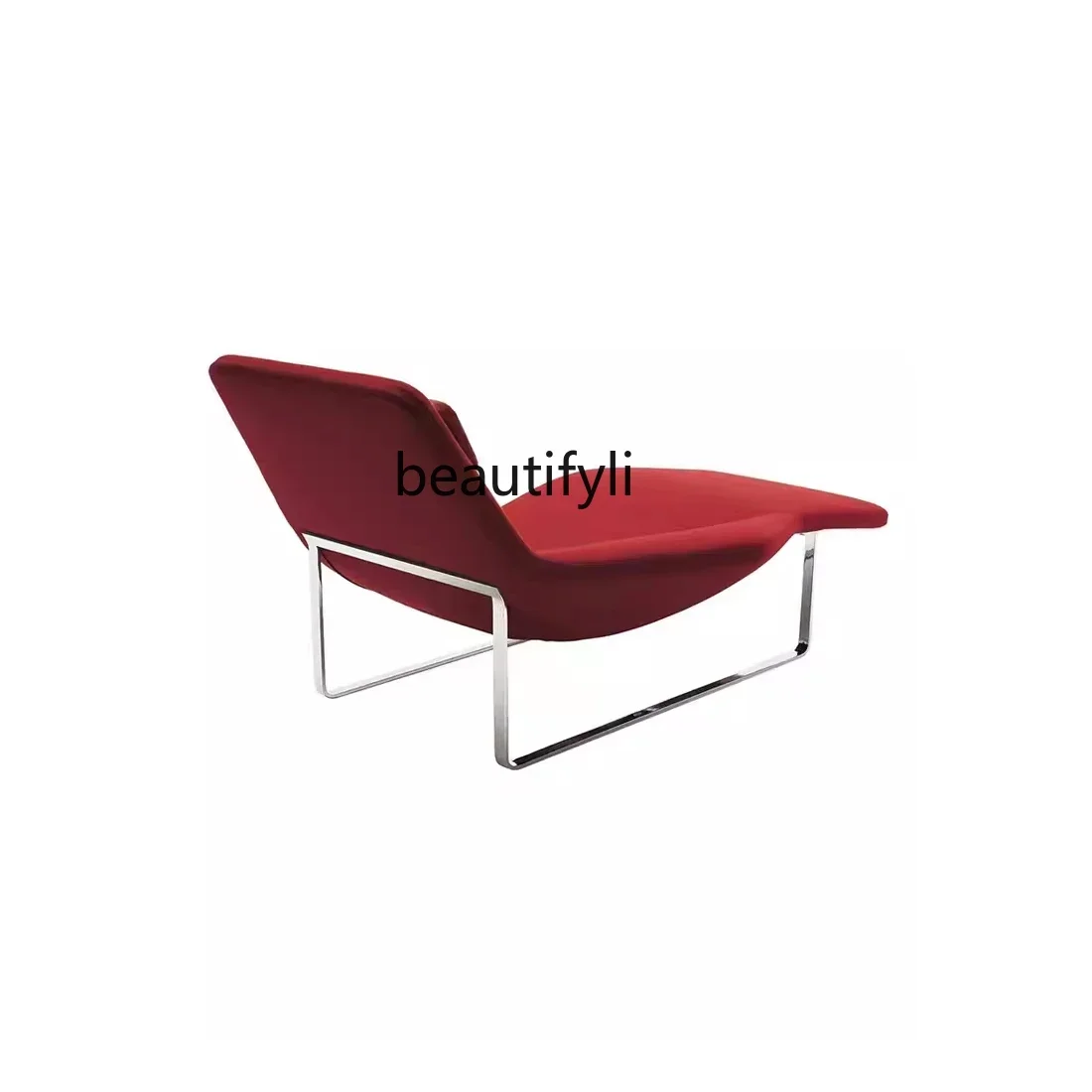 P simples luz luxo designer chaise longue casa sala de estar escritório curvo couro travesseiro lazer reclinável