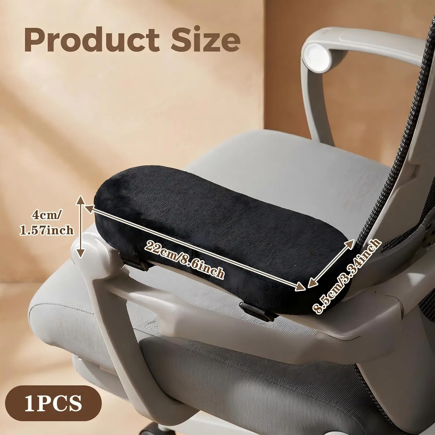 1pc Memory Foam Armrest Pads for Office Chair Elbow Support Cushion for Arm Pressure Relief,Universal Fit Covers for Desk Chairs