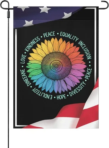 Kindnes Peace Equalitys Love Hope Diversitys Human Rights Black Floral, 12x18 XXQ