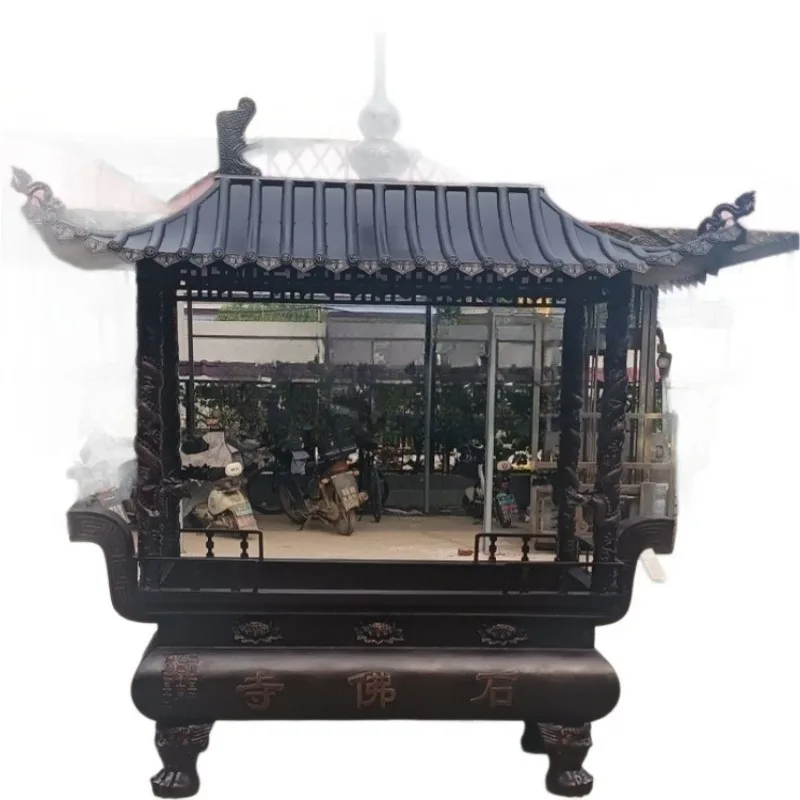 Incense burner ancestral hall with top round copper  burner Taoist temple rectangular incense outdoor square