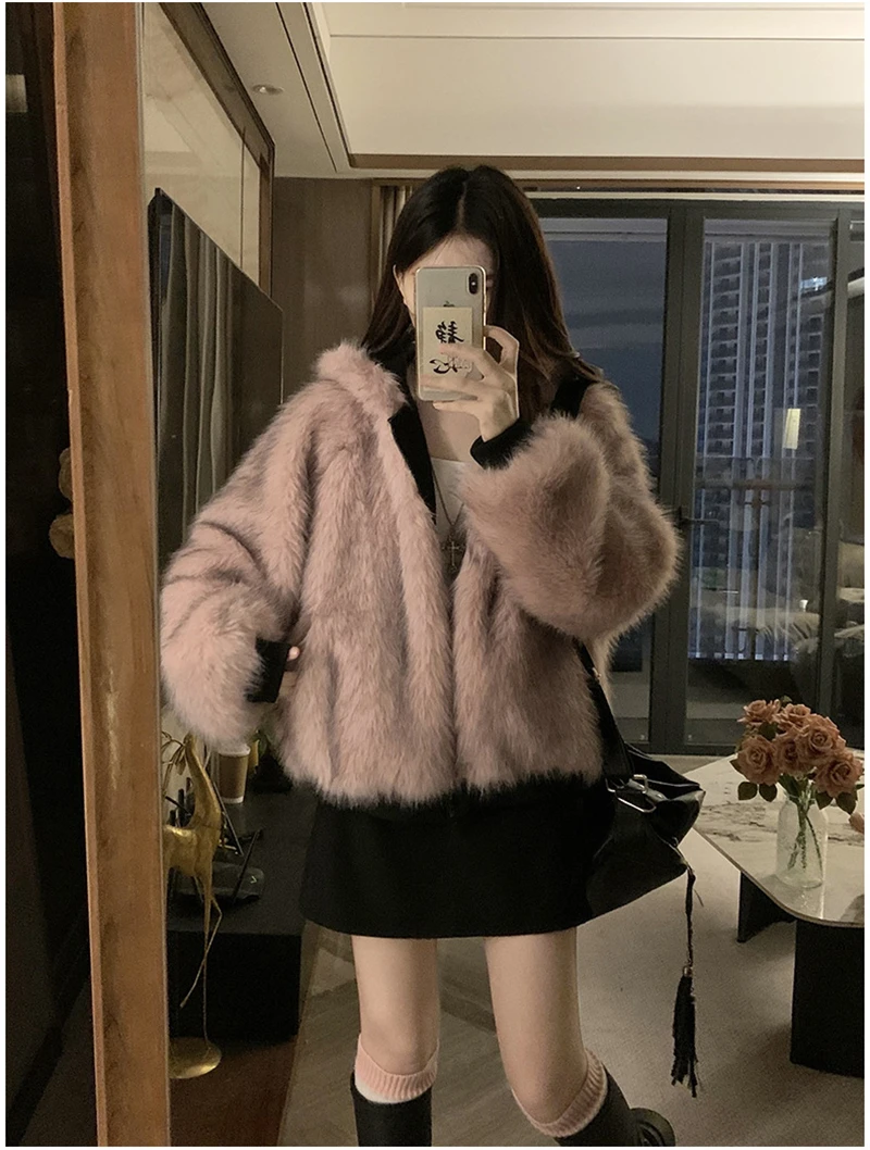 Two-sided Wear Imitation mink velvet Fur Hooded Cotton Padded Jacket Fashion New Winter Jackets Women's Short Loose Coats Trend 125 Sec1b62093c5e487e9334cb1dd5486b986