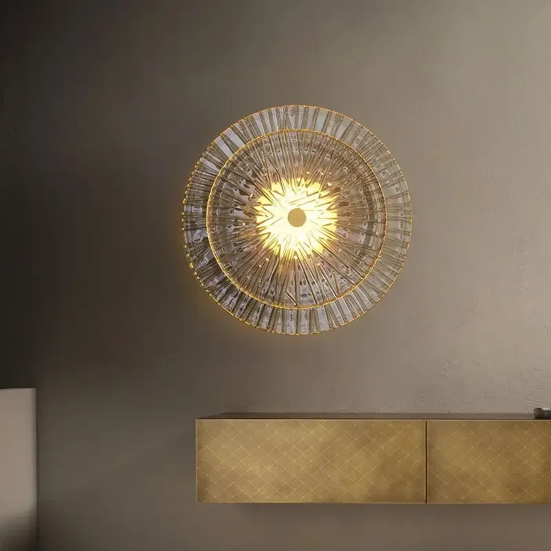 

Post-modern Home Decor for Living Room Background Wall Lamp Bedroom Light Fixtures Luxury Glass Corridor Aisle Sconces
