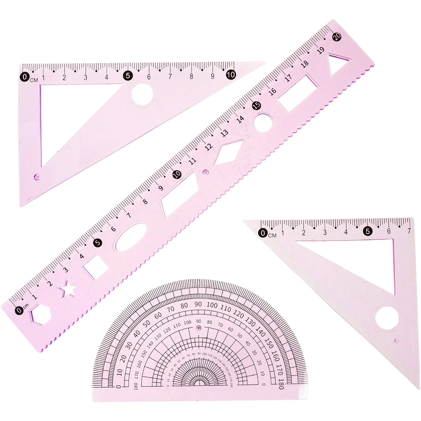 3 Sets Geometry Drawing Ruler Set Professional Drafting Tool School Design Mathematics Protractor Multifunction Measuring