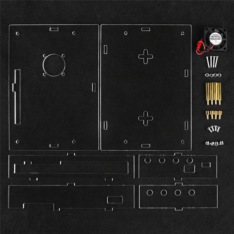 Acrylic Protective Shells Case With Fan For Banana Pi R3 BPI-R3 Development Board Spare Parts Accessories