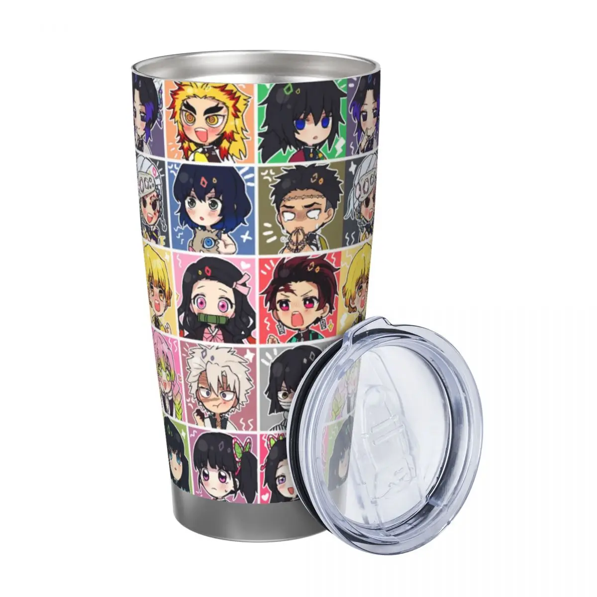 Demon Slayer Kimetsu No Yaiba 20oz Stainless Steel Car Mug Straw Thermal Iced Travel Cup Vacuum Insulated Coffee Hot Cup