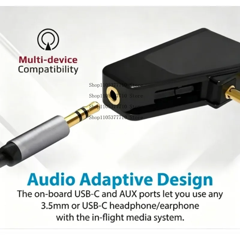 Bluetooth 5.3 Airplane Flight Adapter A2DP Transmitter for  Aonic 40 50 Wireless Noise Cancelling Headphones