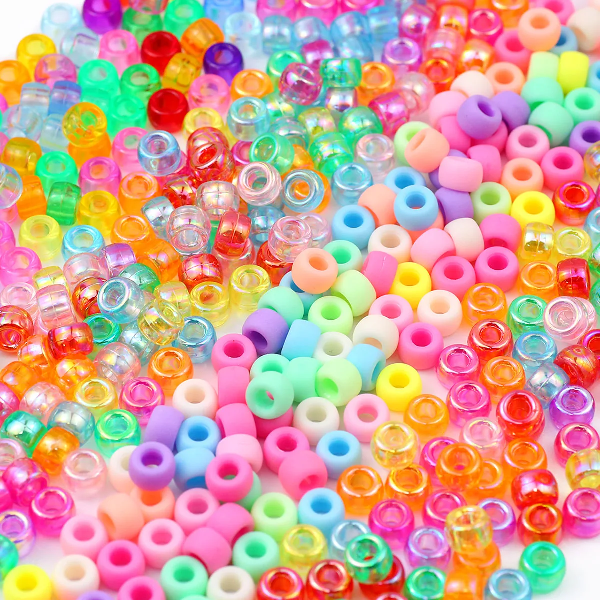 6x9mm 1000pcs Acrylic Medium-Hole Beads Assorted Styles Colors for Handmade DIY Bracelets Necklaces Party Decorations Accessorie