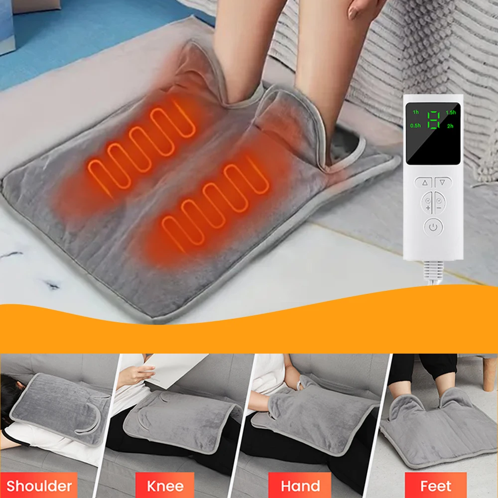 

Electric Foot Heating Pad 4-gears Timer 9-Gear Adjustable Temperature Heating pad Feet Warming Tools Multi-Occasion Application