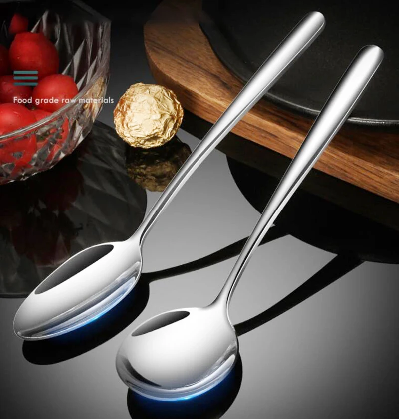 10 Pcs/Lot Stainless Steel High Quality Cutlery Slverware Flatware Spoon kitchen Spoons For Meal Restaurant Kitchen