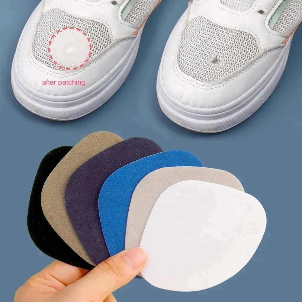 4PCS Self-Adhesive Suede Shoe Repair Patches Cuttable Washable Anti-Wear Fabric Stickers for Shoe Holes