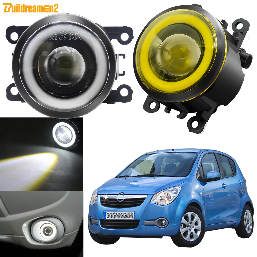 2 Pieces 30W Fog Light Angel Eye DRL H11 Car LED Lens COB Fog Daytime Running Lamp For Opel Agila (B) (H08) Hatchback 2008-2015