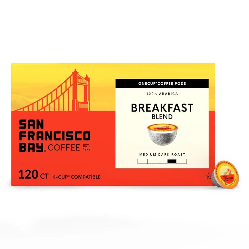 

Medium Roast Single-Serve Coffee Pods, 120 Count, Commercially Compostable Pods for Breakfast Blend