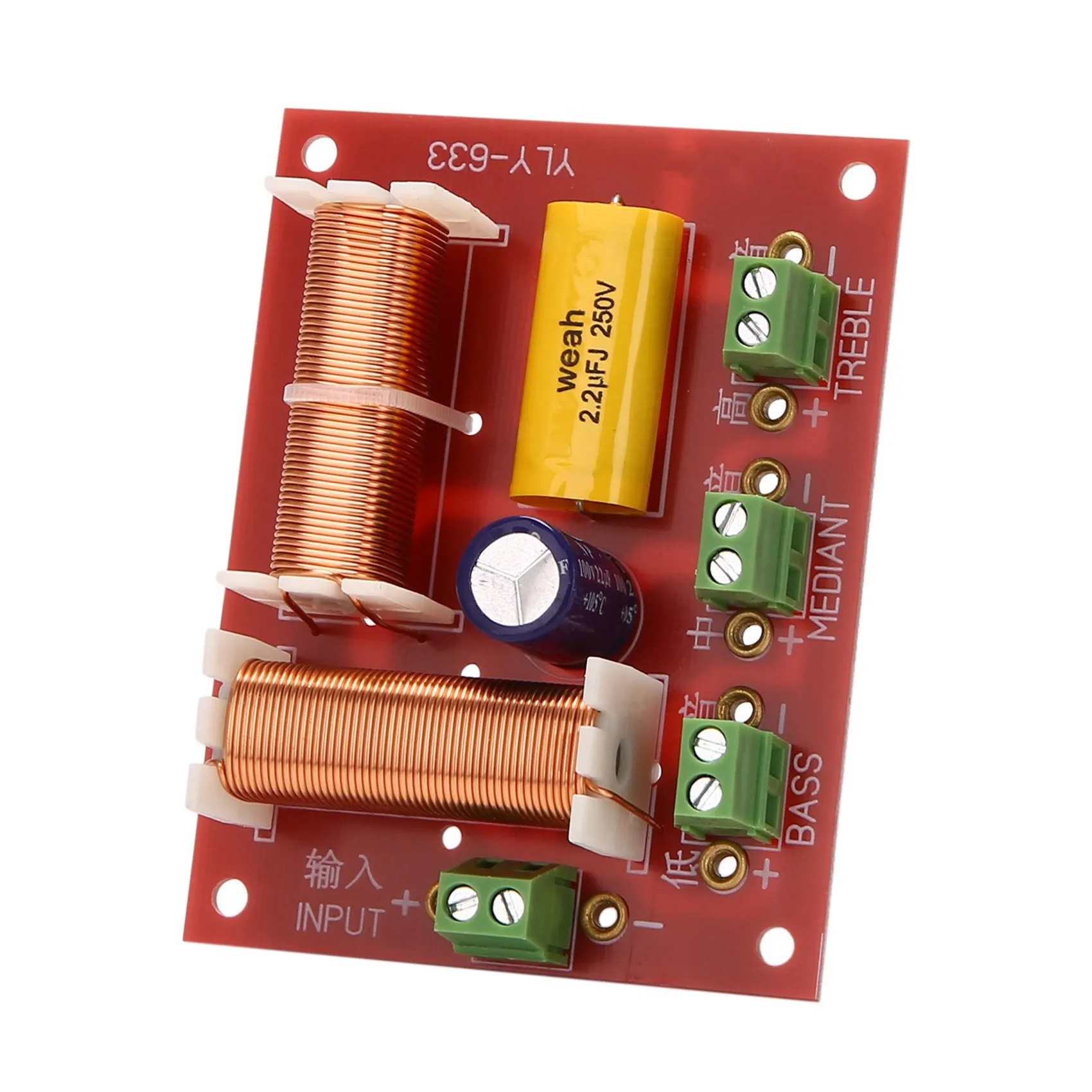 

AS62 4Pcs 200W 3 Way Audio Speaker Crossover Treble + Midrange + Bass Independent Crossover Speakers Filter Frequency Divider