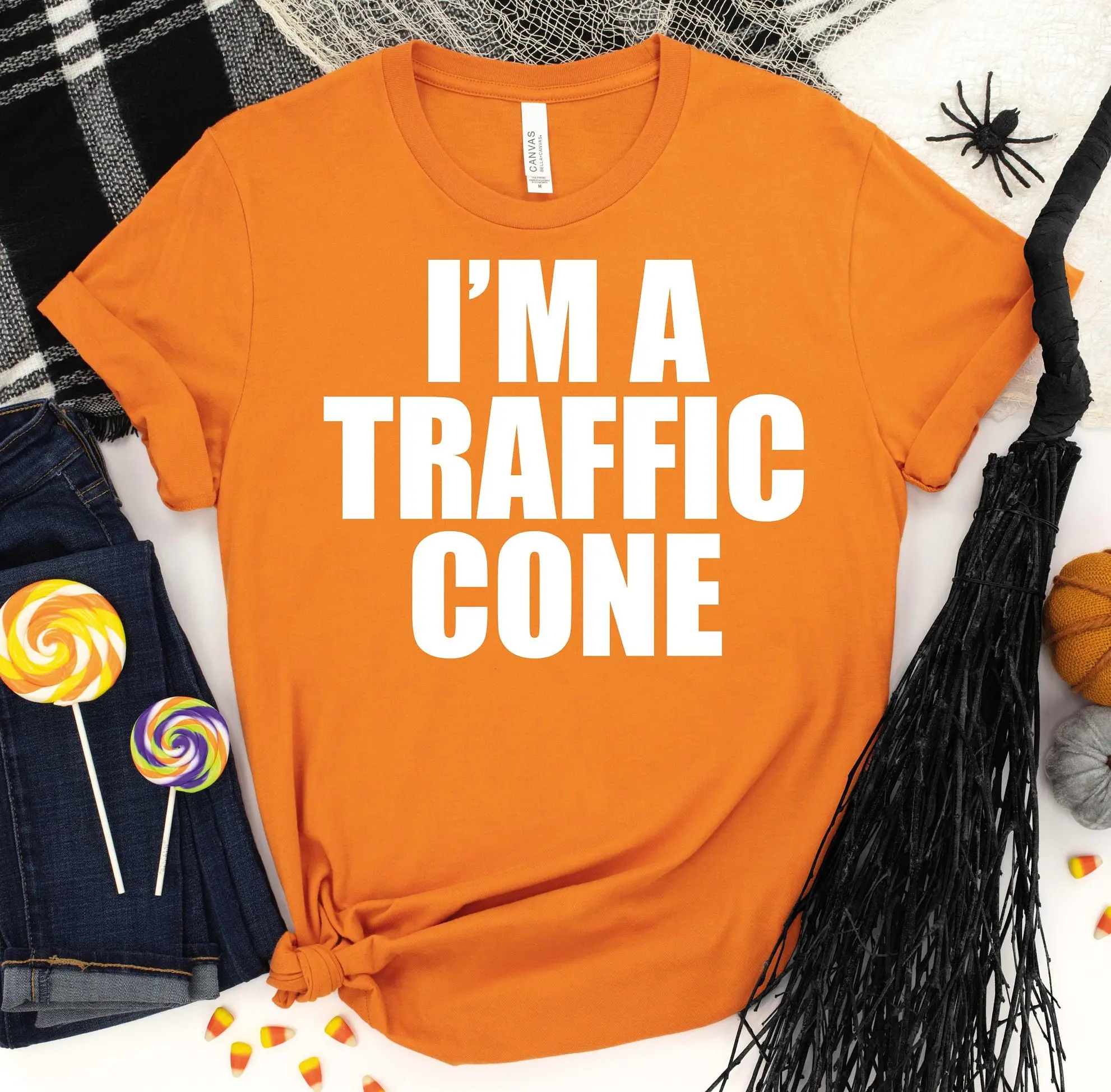 I'M A Traffic Cone T Shirt Funny Halloween Costume Party Sarcastic