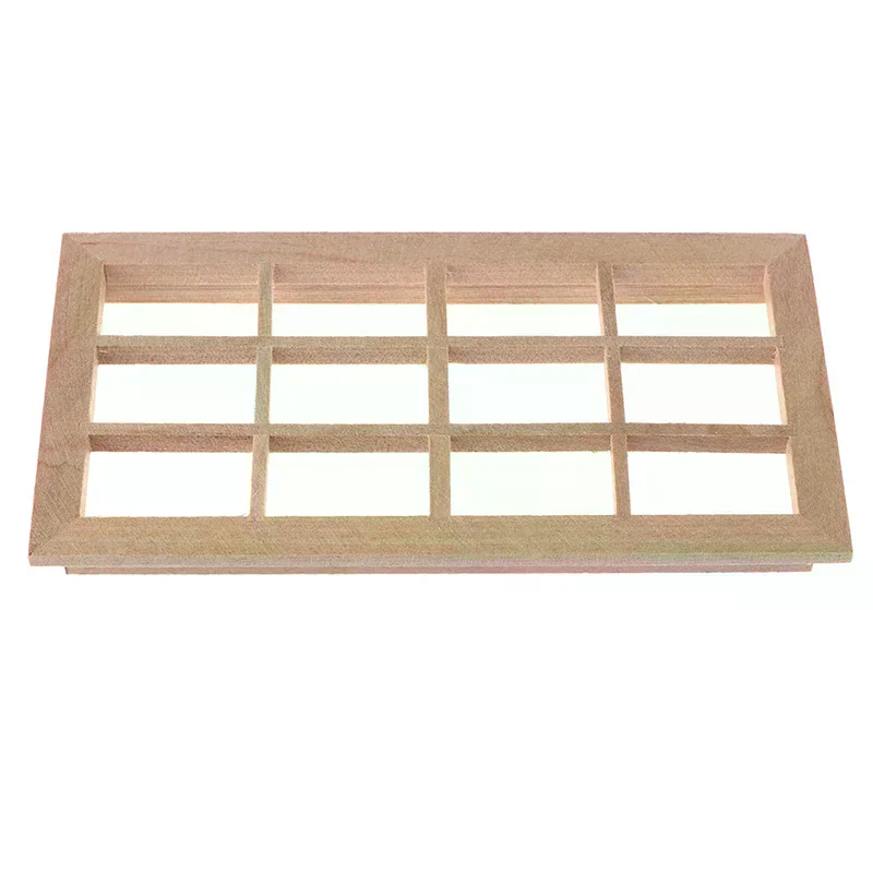 /GJ/Dollhouse Miniature Wooden 12-pane Window Frame Model Accessories Toys 1:12