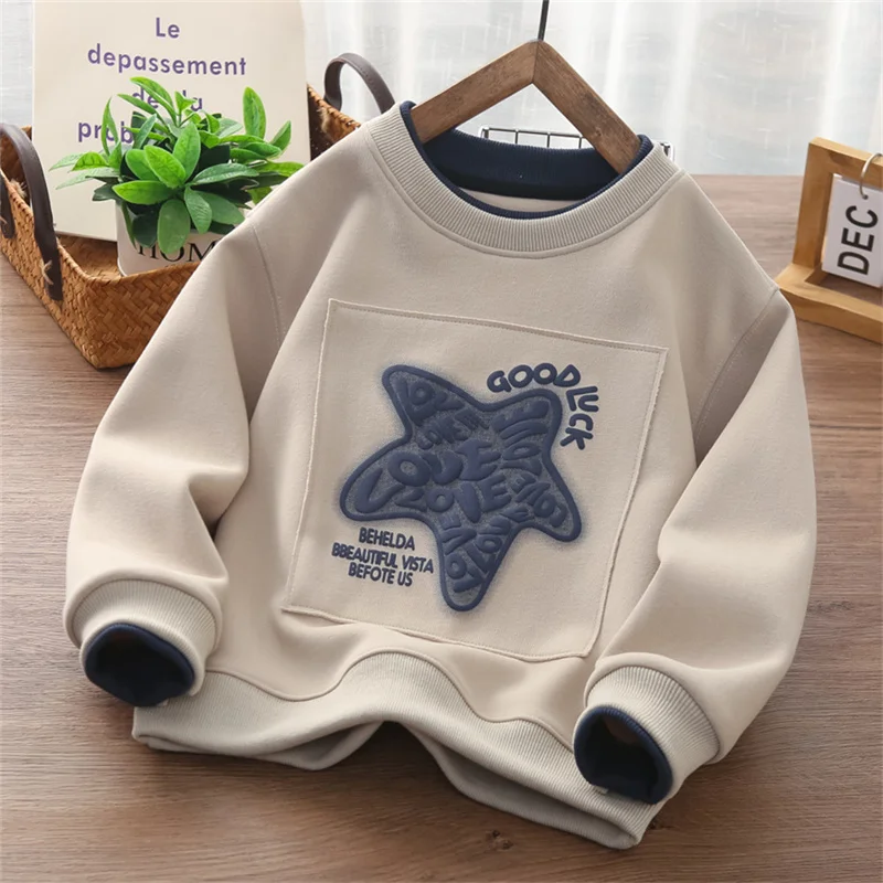 Boys Hoodies Sweatshirts Cotton Tops Outwear 2024 Stars Spring Autumn Kids Christmas Gift Sport Children's Clothing