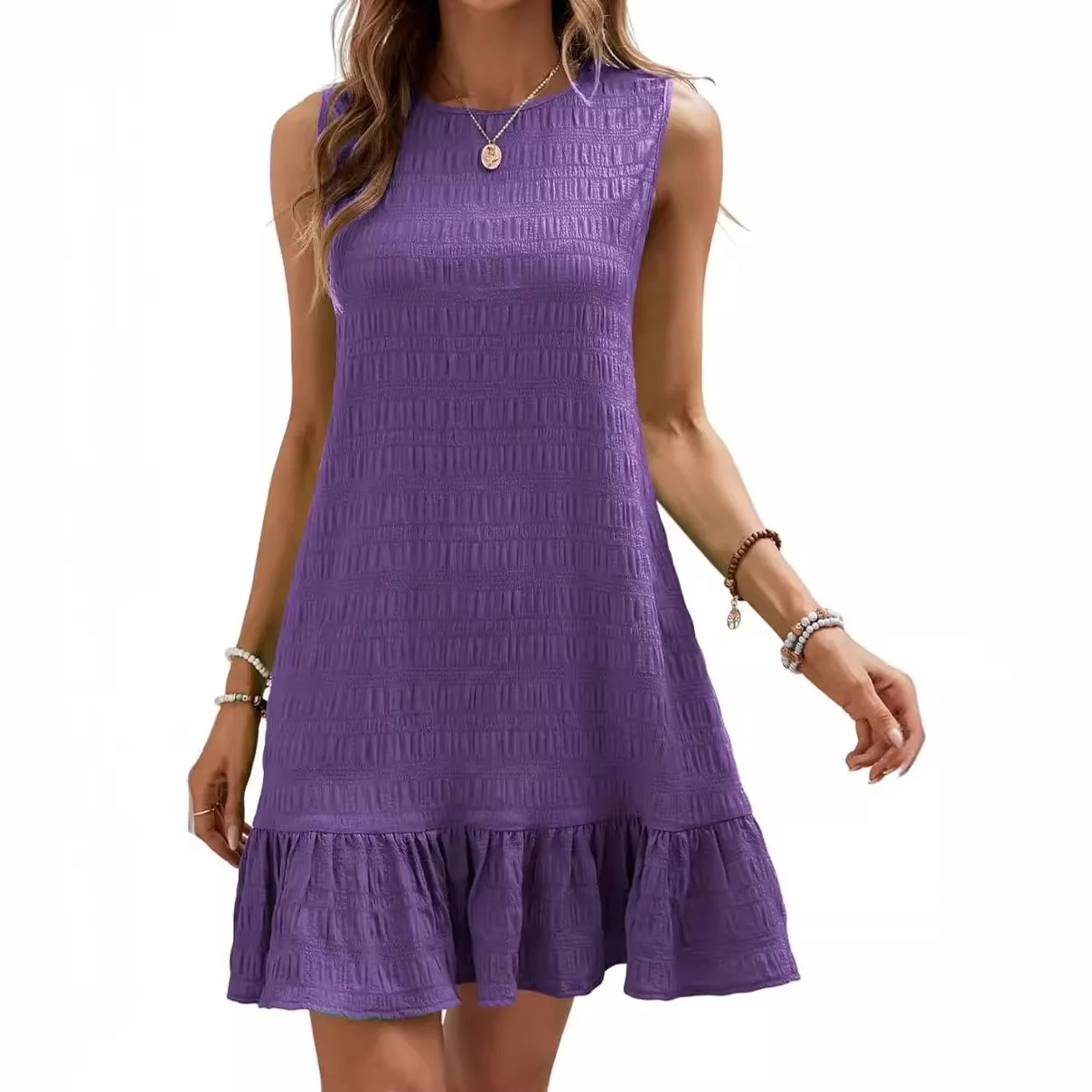 Couleur unie décontracté robes courtes amples pour les femmes mode été femmes a-ligne robe Midi élégant Vintage robes féminines