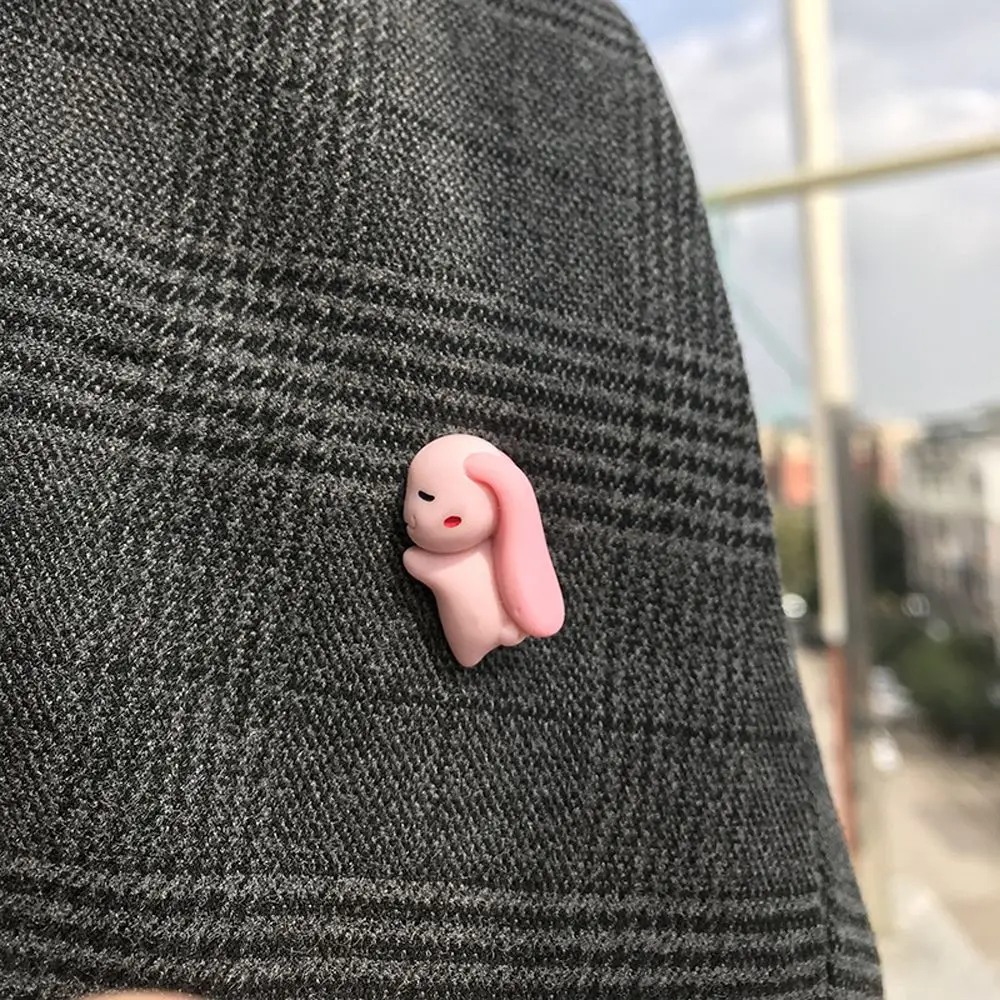 Bros gajah Resin unik sehari-hari anak perempuan bros hewan 3D bebek kelinci aksesori baju lencana gaya Korea