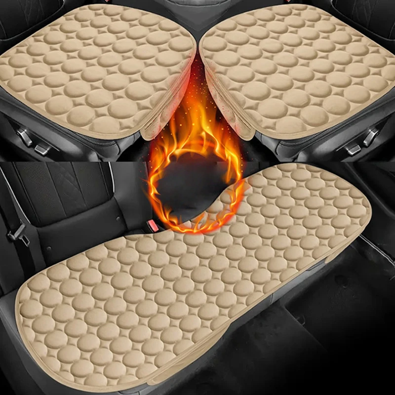 

Universal Car Seat Cover Winter Plush Cushion Soft Warm Non-Slip Front Rear Seat Pad Backrest Cover Auto Interior Men Women